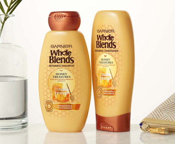 FREE SAMPLE Garnier Whole Blends Repairing Shampoo and Conditioner Honey Treasures 