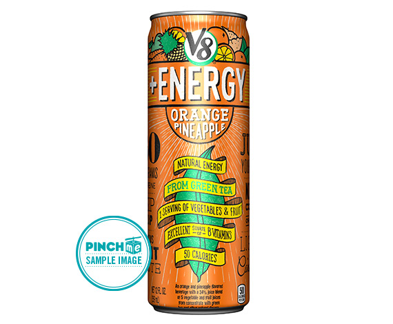 FREE SAMPLE V8 Orange Pineapple Energy Drink